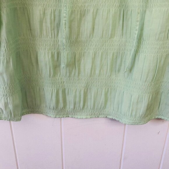 Vince Camuto Womens Blouse Light Green V-Neck Pullover with Tie Front X-Small - Picture 7 of 10